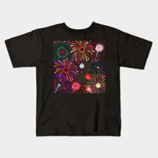 Wonderful and Colorful Fireworks Kids T-Shirt